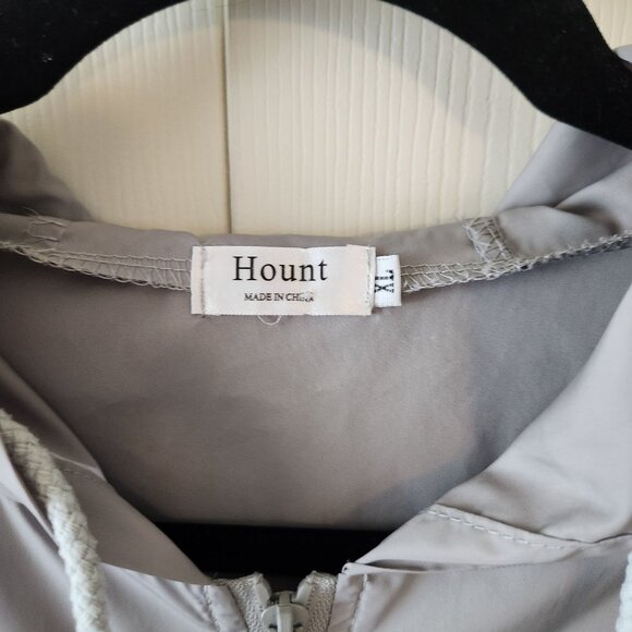 Hount Gray Hooded Lightweight Jacket With Drawstring & Zipper Closure EUC Sz XL - Picture 3 of 9